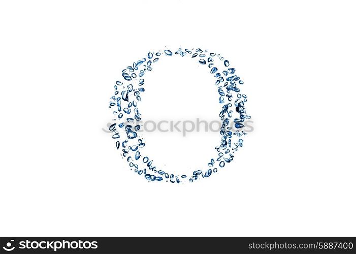 letter O of small bubbles water.