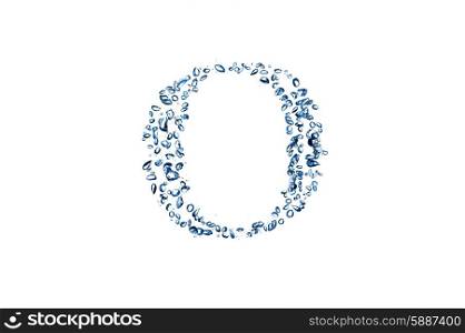 letter O of small bubbles water.