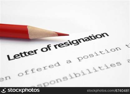 Letter of resignation
