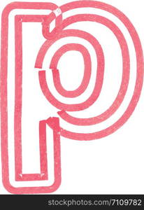 letter p lowercase vector illustration