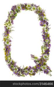 Letter Q In A Purple And White Flower Font