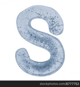 Letter S from an alphabet made out of ice.