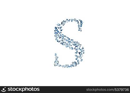 letter S of small bubbles water.