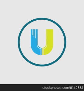 letter u logo design for company brand, business, shop brand