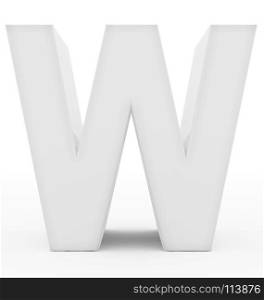 letter W 3d white isolated on white - 3d rendering