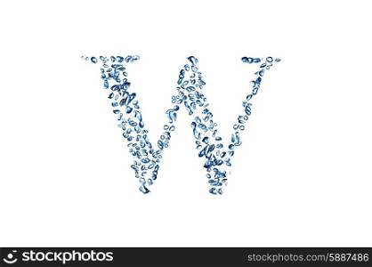 letter W of small bubbles water.
