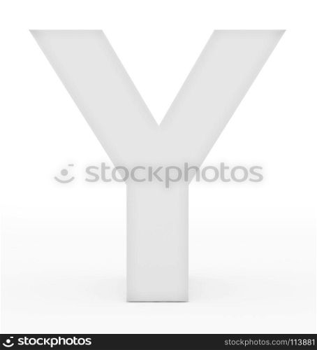 letter Y 3d white isolated on white - 3d rendering