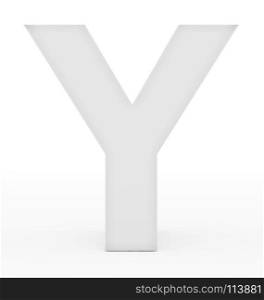 letter Y 3d white isolated on white - 3d rendering