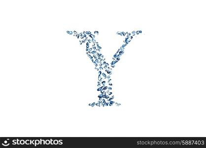 letter Y of small bubbles water.