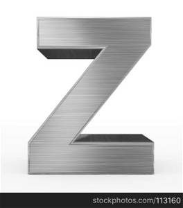 letter Z 3d metal isolated on white - 3d rendering
