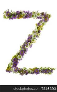 Letter Z In A Purple And White Flower Font