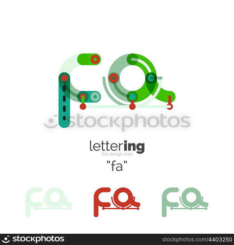 Letters logo icon. Letter logo business linear icon on white background. Alphabet initial letters company name concept. Flat thin line segments connected to each other. Flat cartoon industrial wire or tube design of ABC typeface