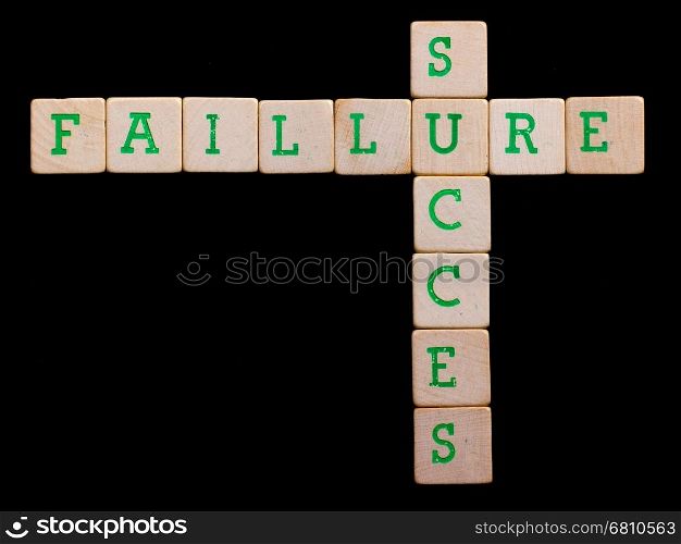 Letters on old wooden blocks (faillure, succes)