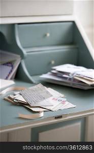 Letters on writing desk