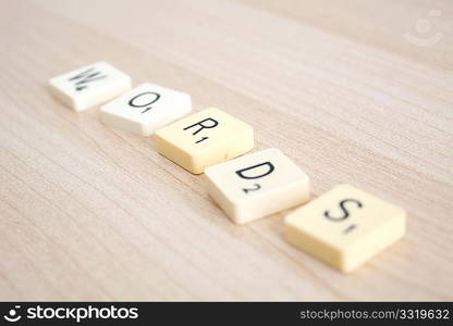 Letters spelling the word Words