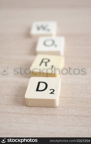 Letters spelling the word Words