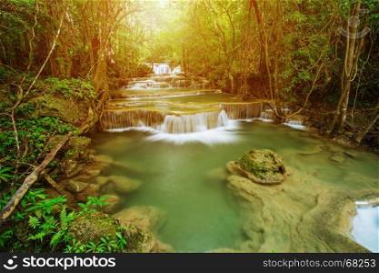 Level 1 of Huay Mae Kamin waterfall in Khuean Srinagarindra National Park, Kanchanaburi Province, Thailand
