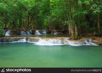 Level 2 of Huay Mae Kamin waterfall in Khuean Srinagarindra National Park, Kanchanaburi Province, Thailand