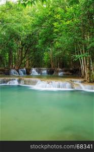 Level 2 of Huay Mae Kamin waterfall in Khuean Srinagarindra National Park, Kanchanaburi Province, Thailand