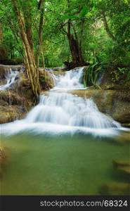 Level 7 of Huay Mae Kamin waterfall in Khuean Srinagarindra National Park, Kanchanaburi Province, Thailand