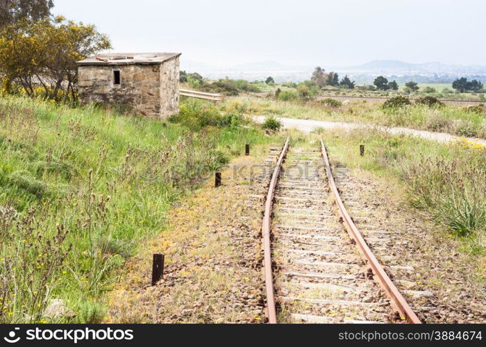 level crossing house in abandoned rail line