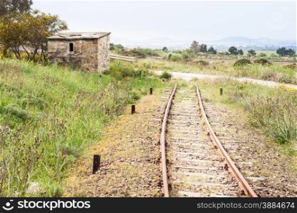 level crossing house in abandoned rail line