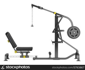 lever gym machine isolated on white background