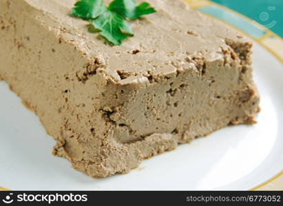 Leverpostej - meat spread popular in northern Europe.Made from coarsely ground pork liver and lard