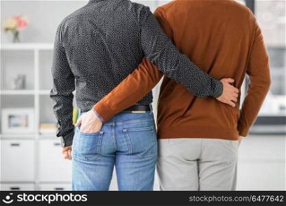 lgbt, same-sex relationships and homosexual concept - close up of hugging male gay couple. close up of hugging male gay couple. close up of hugging male gay couple
