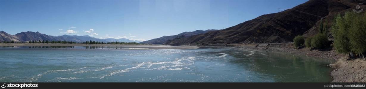 Lhasa river of Kyi River in Tibet, China
