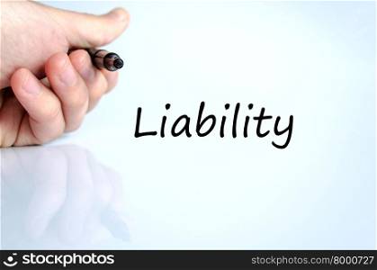 Liability text concept isolated over white background