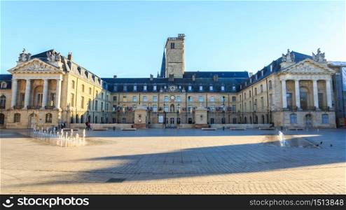 Liberation Square and the Palace of Dukes of Burgundy (Palais des ducs de Bourgogne) in Dijon, France.