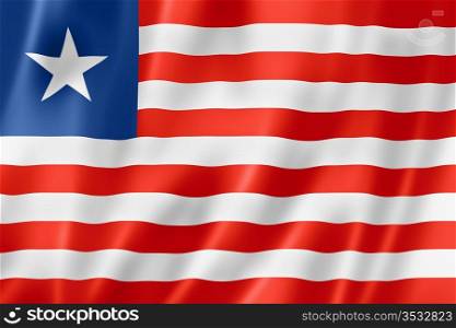 Liberia flag, three dimensional render, satin texture. Liberian flag
