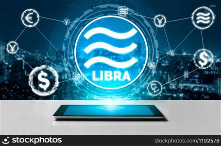 Libra cryptocurrency coin newly introduced to world digital money economy. Libra was reported to be used for electronic payment on many partner internet website.