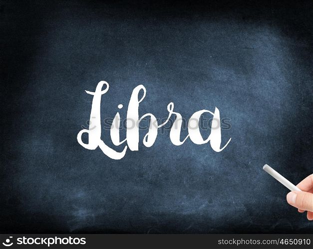 Libra written on a blackboard