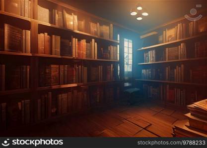 library interior, sheves with books, learning and back to school concept. shelf with books
