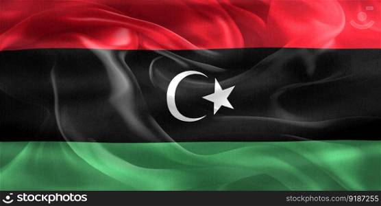 Libya flag - realistic waving fabric flag