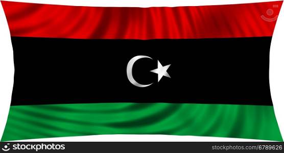 Libyan national official flag. African patriotic symbol, banner, element, background. Correct colors. Flag of Libya waving, isolated on white, 3d illustration