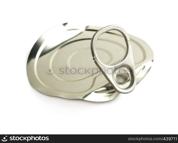 Lid from the can with opener isolated on white background