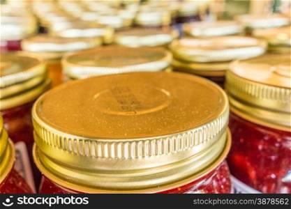 lid tops closeup of mason jars