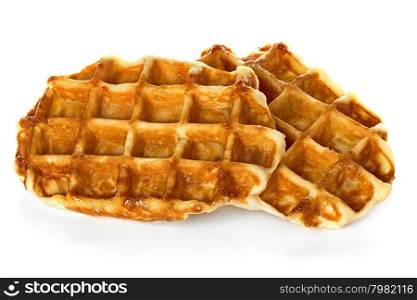 Liege waffles, pastries isolated on white