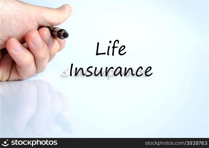 Life insurance text concept isolated over white background