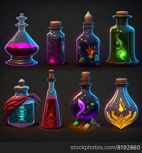life potion bottle video game ai generated. jar interface, mana bar, fantasy element life potion bottle video game illustration. life potion bottle video game ai generated