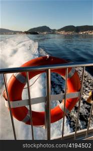 Life preserver on a boat, Hell, Norway