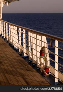 Life preserver on side of cruise ship