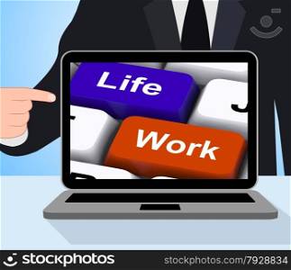 Life Work Keys Displaying Balancing Job And Free Time