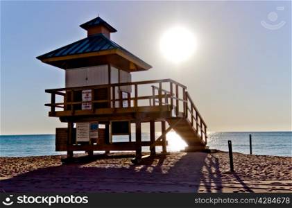 Lifeguard hut in Sunny Isles Beach, Florida