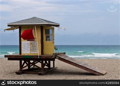 Lifeguard hut on Hollywood Beach in Florida