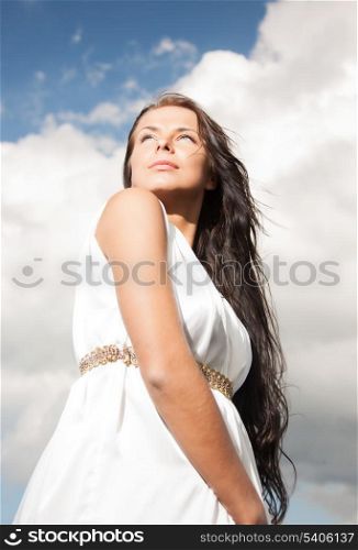 lifestyle concept - beautiful woman enjoying summer outdoors