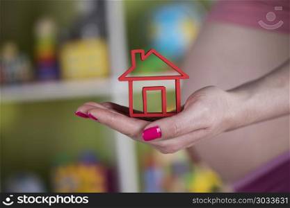 Lifestyle concept, Pregnant new home. Pregnant new home